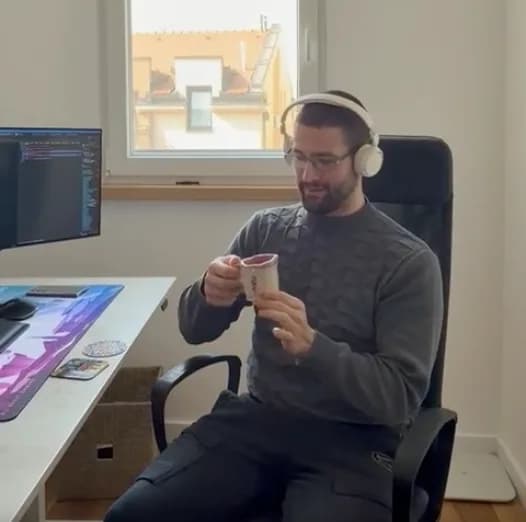Enjoying a coffee